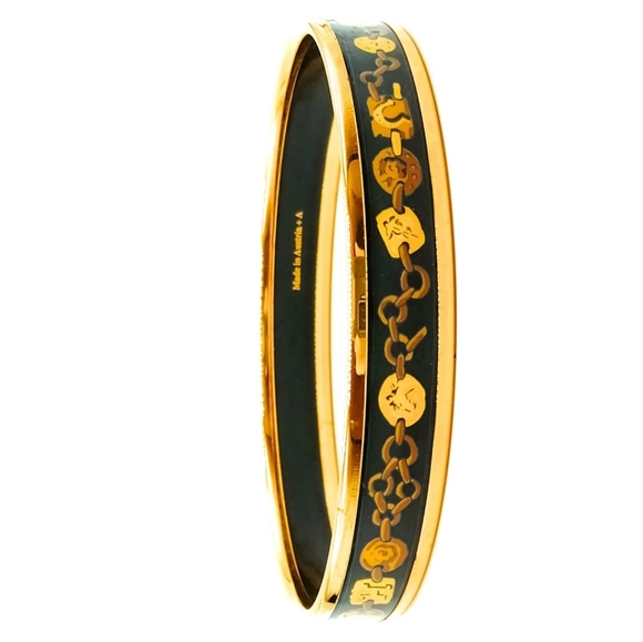 HERMES BANGLE BLACK GOLD - Picture 2 of 12